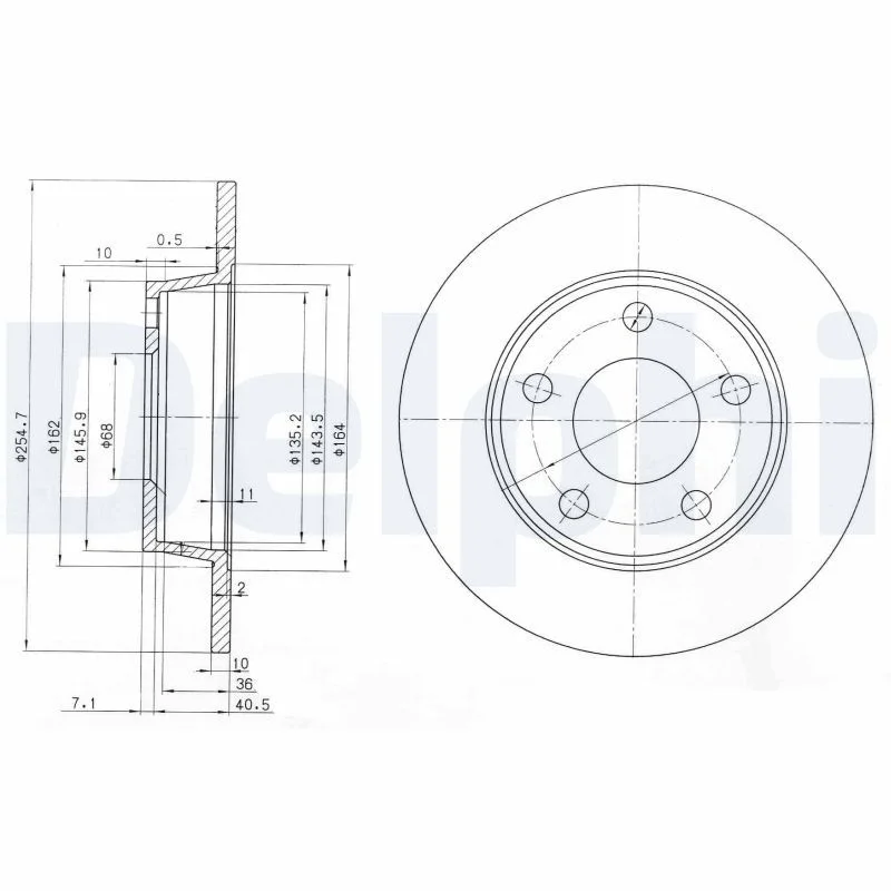 Brake Disc DELPHI BG3671
