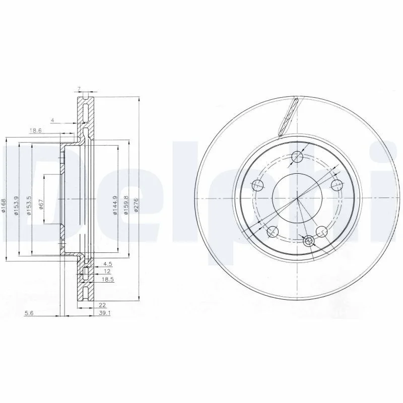 Brake Disc DELPHI BG3845C