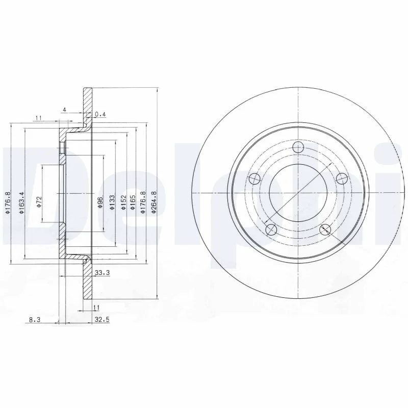 Brake Disc DELPHI BG4025C