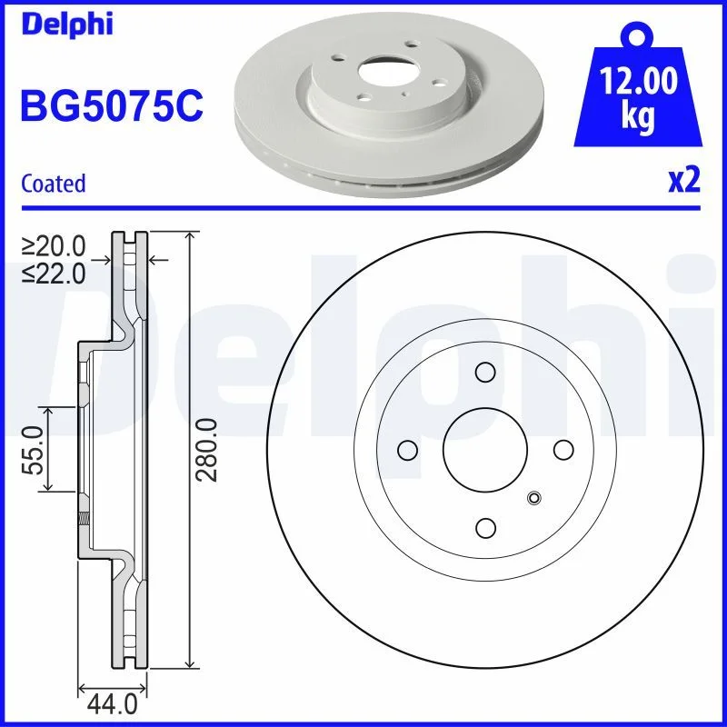 Disco de Travão DELPHI BG5075C