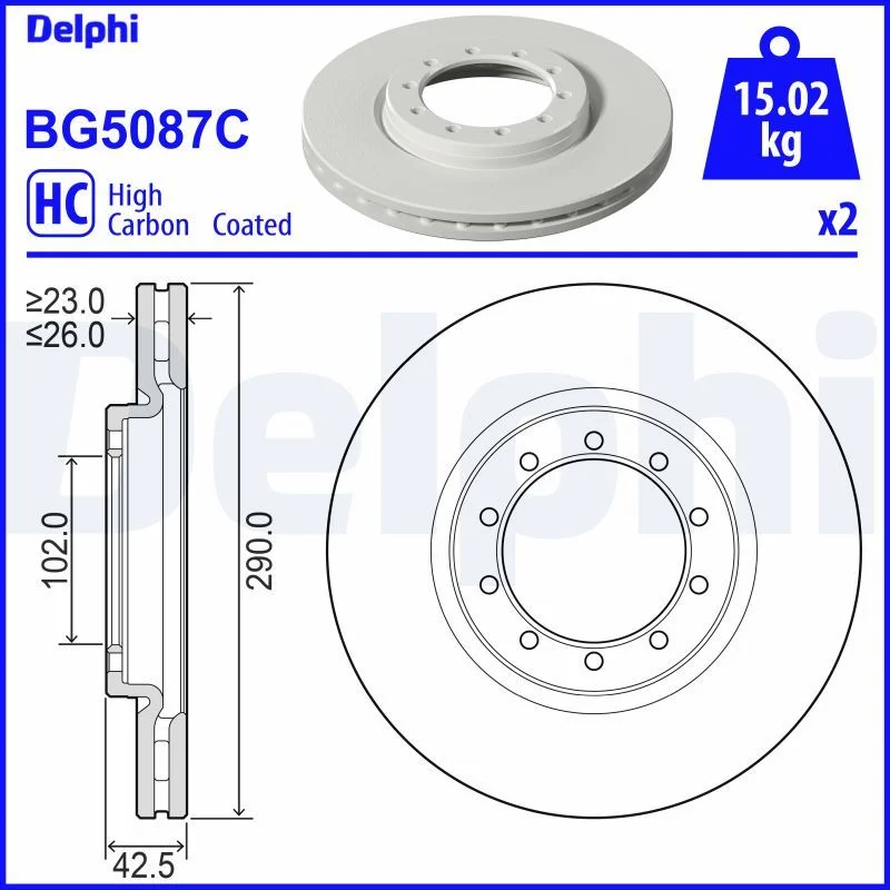 Brake Disc DELPHI BG5087C