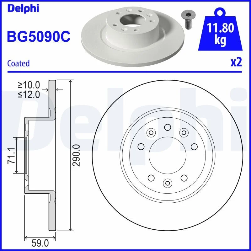 Disco de Travão DELPHI BG5090C