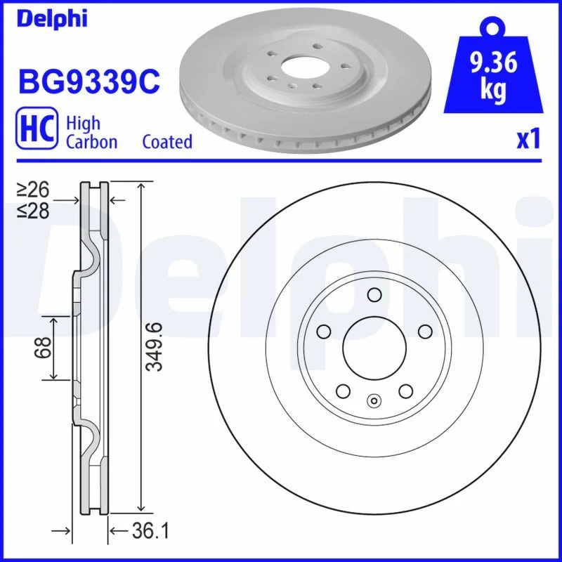 Brake Disc DELPHI BG9339C