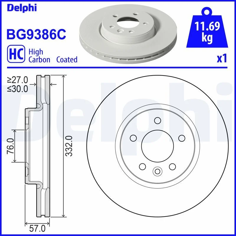 Brake Disc DELPHI BG9386C