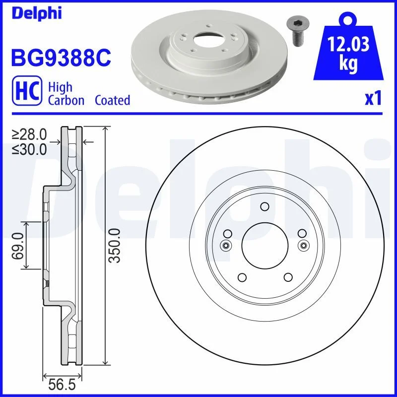 Brake Disc DELPHI BG9388C