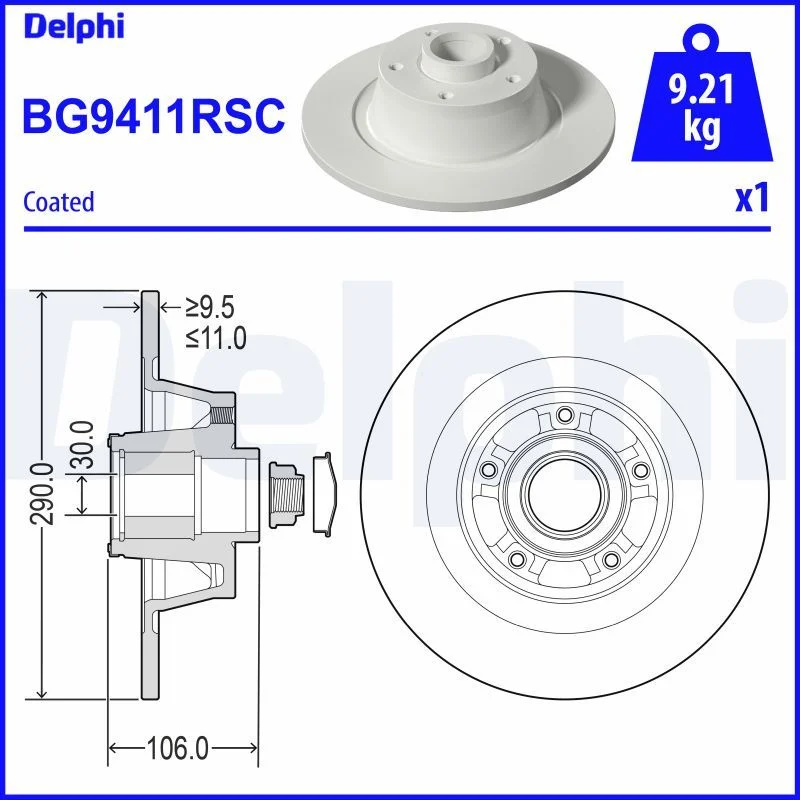 Disco de Travão DELPHI BG9411RSC