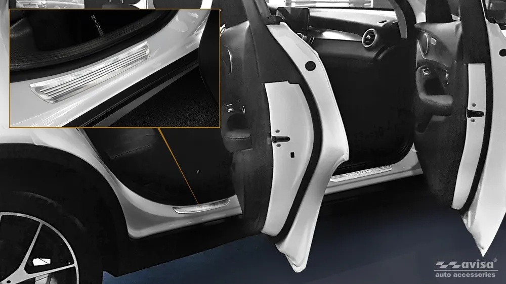Rear Door Sills (2 Pcs) MERCEDES GLC / GLC Coupe 2015-2019, FL2019-> (silver mirror) AVISA 2/13011