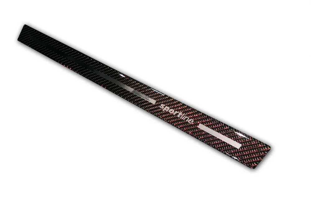 Steel carbon 3D universal door sills Sportline s/r red ((2pcs in set)) AVISA 2/28205
