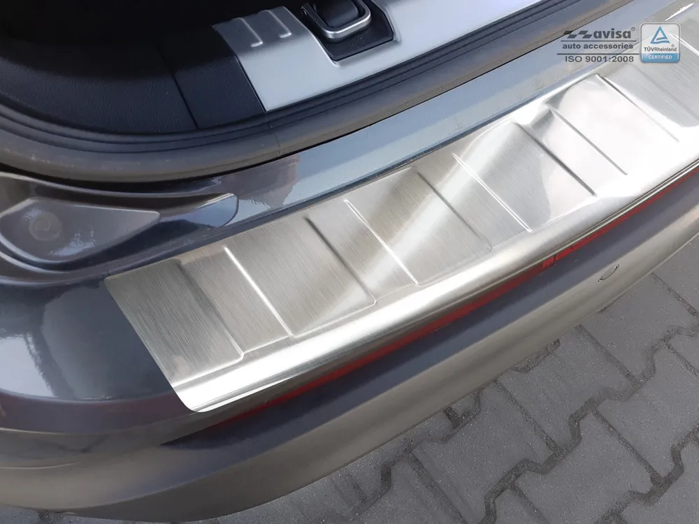 Rear bumper protector FORD EDGE II 2014-2018 (European version) (silver satine) AVISA 2/35125