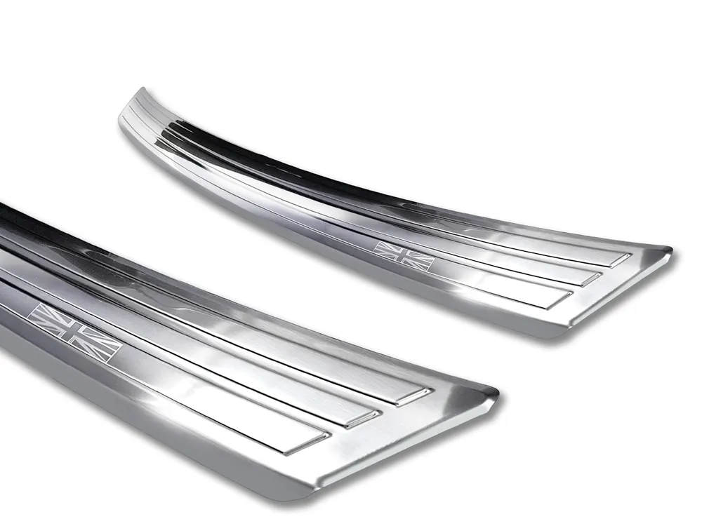 Rear bumper protector MINI COUNTRYMAN F60 crossover FL2016-2020 (silver satine) AVISA 2/35427