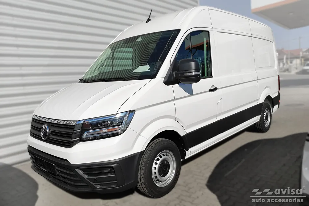 Rear bumper protector VOLKSWAGEN CRAFTER II 2017-2024, FL 2024-> (silver satine) AVISA 2/35850