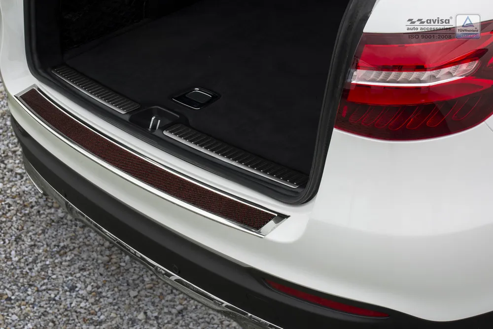 Galinio buferio apsauga MERCEDES GLC (X253) 5D / Hybrid 2015-2019, FL2019-2022 (miror steel, red&black carbon fiber) AVISA 2/44030