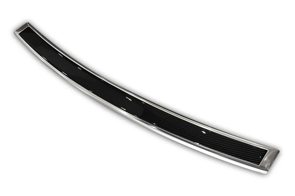 Rear bumper protector BMW X5 F15 2013-> (silver mirror, black carbon fiber) AVISA 2/44036