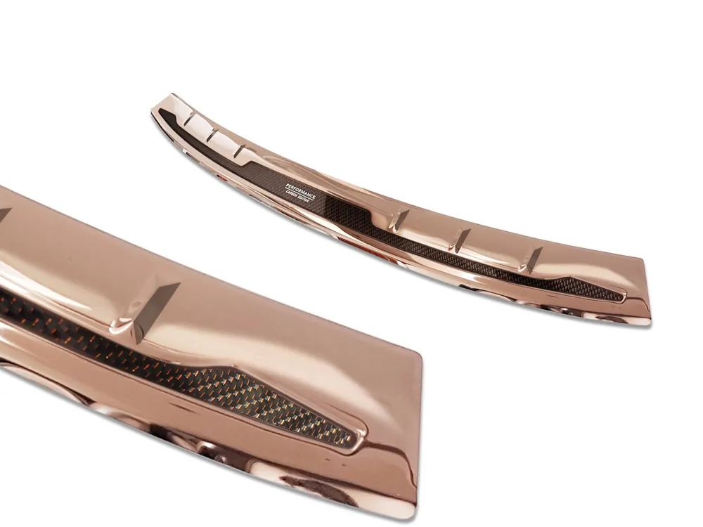 Rear bumper protector BMW X3 ( F97 ) M Competition 2019-2021 / BMW X3 G01 M-pakiet / M-Sport 2017-2021, FL2021-2024 (copper mirror, copper carbon fiber) AVISA 2/44107