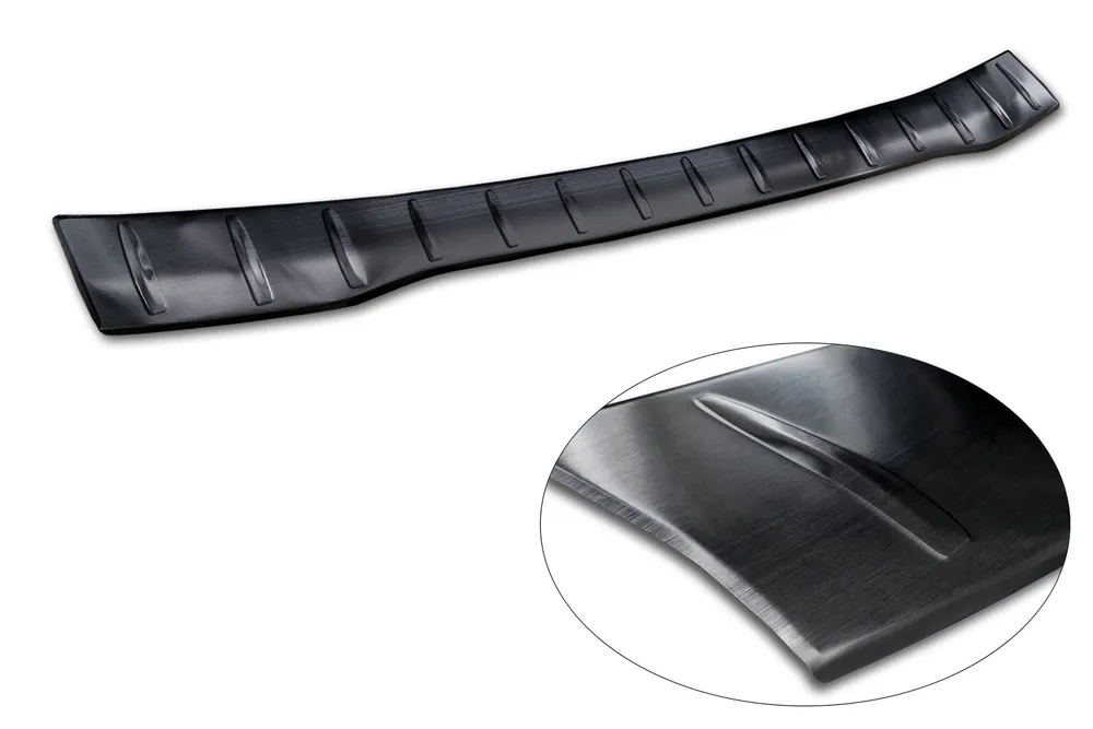 Rear bumper protector FORD TRANSIT CUSTOM II 2023-> / FORD TOURNEO CUSTOM II 2023-> ( without sport version) FORD E-TRANSIT CUSTOM II , FORD E-TOURNEO CUSTOM II 2023-> / VOLKSWAGEN TRANSPORTER T7 2024-> / VOLKSWAGEN Caravelle T7 2025- (black) AVISA 2/45332