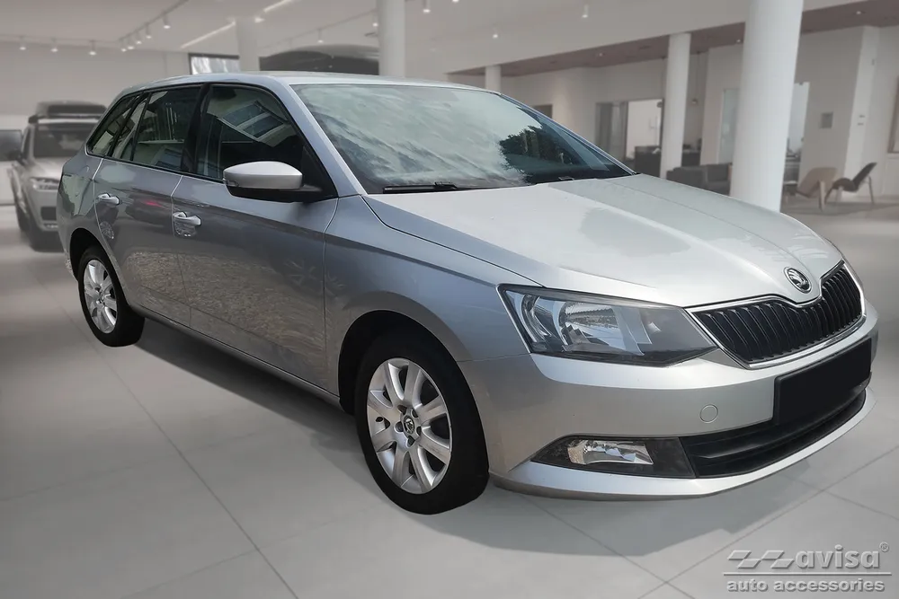 Galinio buferio apsauga SKODA FABIA III combi 2014-2018 Strong Edition (sidabrinis satinas) AVISA 2/52041