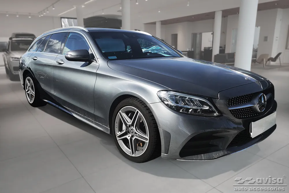 Galinio buferio apsauga MERCEDES C Class W205 T-model 2014-2018, FL2018-> Strong Edition (juodas) AVISA 2/54007