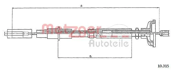 Cable Pull, clutch control METZGER 10.315