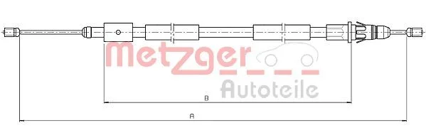 Cable Pull, parking brake METZGER 10.4657