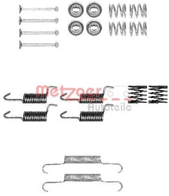 Kit de acessórios, sapatas do travão de estacionamento METZGER 105-0010