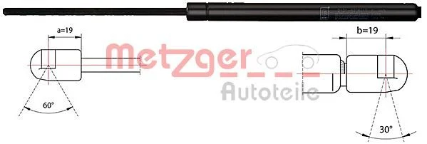Gas Spring, bonnet METZGER 2110455