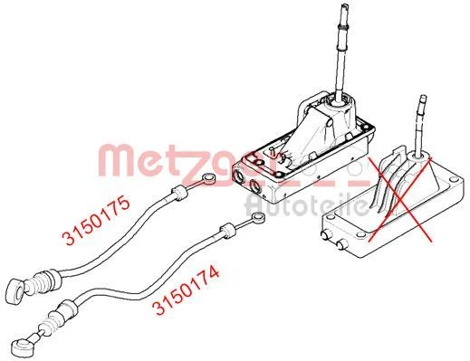 Cabo de tração, transmissão manual METZGER 3150174