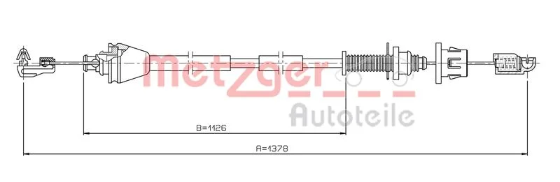 Cabo do acelerador METZGER 3.RE001