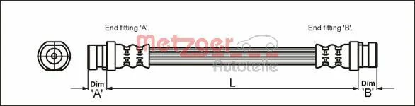 Brake Hose METZGER 4111168
