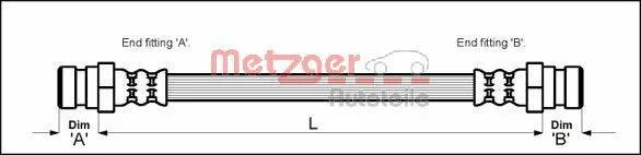 Brake Hose METZGER 4111682