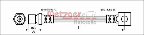Brake Hose METZGER 4111757