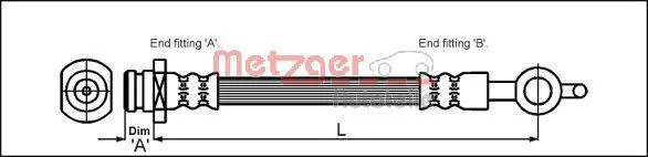 Brake Hose METZGER 4112832