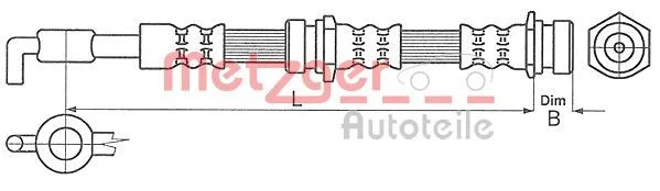 Brake Hose METZGER 4114057
