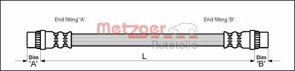 Brake Hose METZGER 4118573