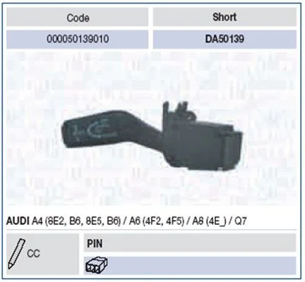Interruptor da coluna de direção MAGNETI MARELLI 000050139010