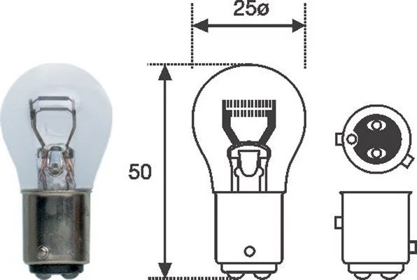 Bulb, stop light MAGNETI MARELLI 008529100000
