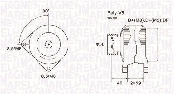 Alternador MAGNETI MARELLI 063731147010