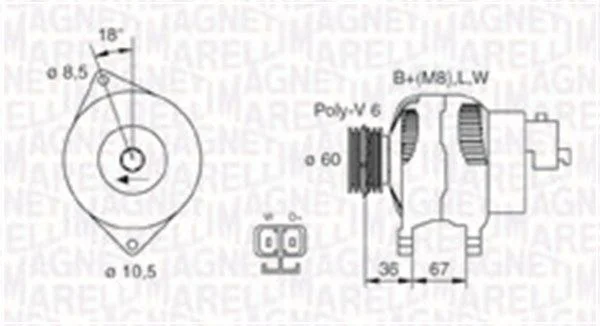 Alternador MAGNETI MARELLI 063731521010