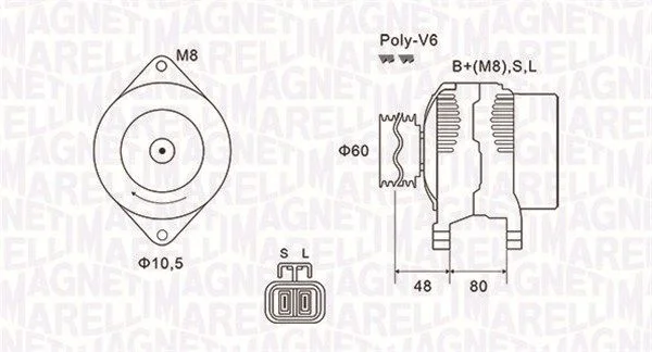 Alternador MAGNETI MARELLI 063731607010