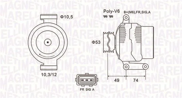 Alternador MAGNETI MARELLI 063731638010