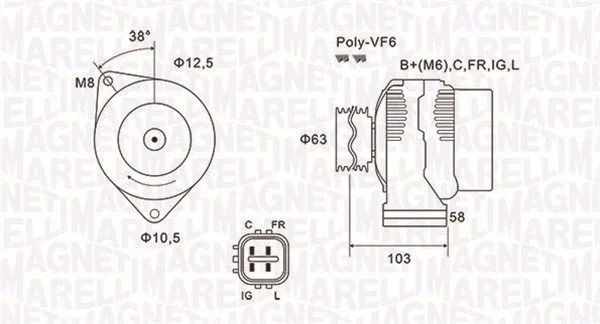 Alternador MAGNETI MARELLI 063731727010