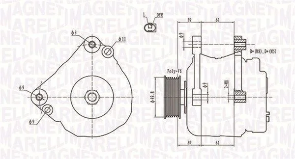 Alternador MAGNETI MARELLI 063731729010