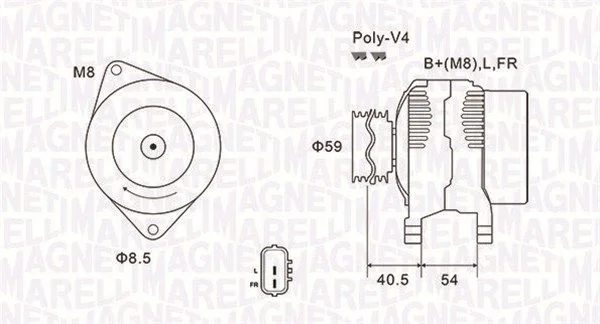 Alternador MAGNETI MARELLI 063731927010