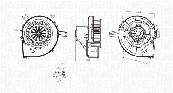 Interior Blower MAGNETI MARELLI 069412211010