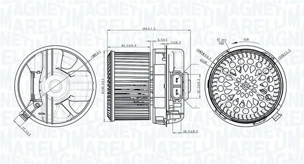 Ventoinha interior MAGNETI MARELLI 069412272010