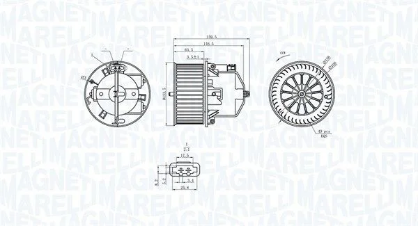Ventoinha interior MAGNETI MARELLI 069412360010