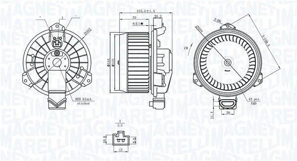Interior Blower MAGNETI MARELLI 069412749010