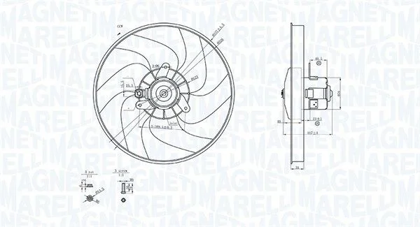 Fan, engine cooling MAGNETI MARELLI 069422756010