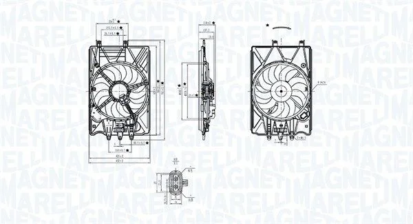 Fan, engine cooling MAGNETI MARELLI 069422781010