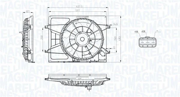 Fan, engine cooling MAGNETI MARELLI 069422796010