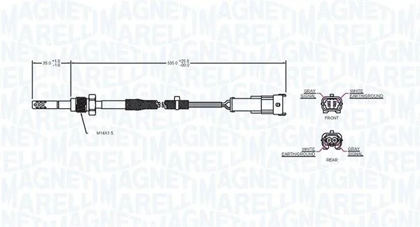 Sensor, temperatura dos gases de escape MAGNETI MARELLI 172000043010